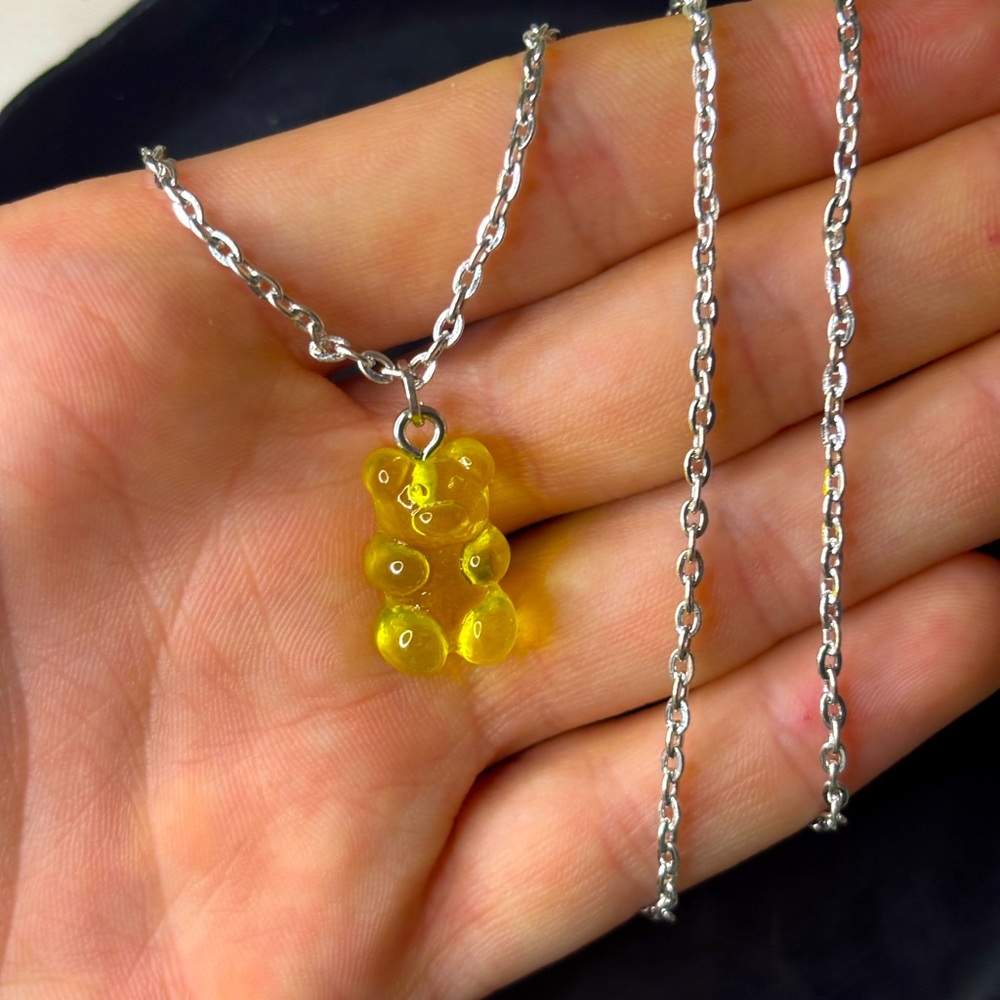 Cute gummy bear necklace, 8in can extend to 9/12in